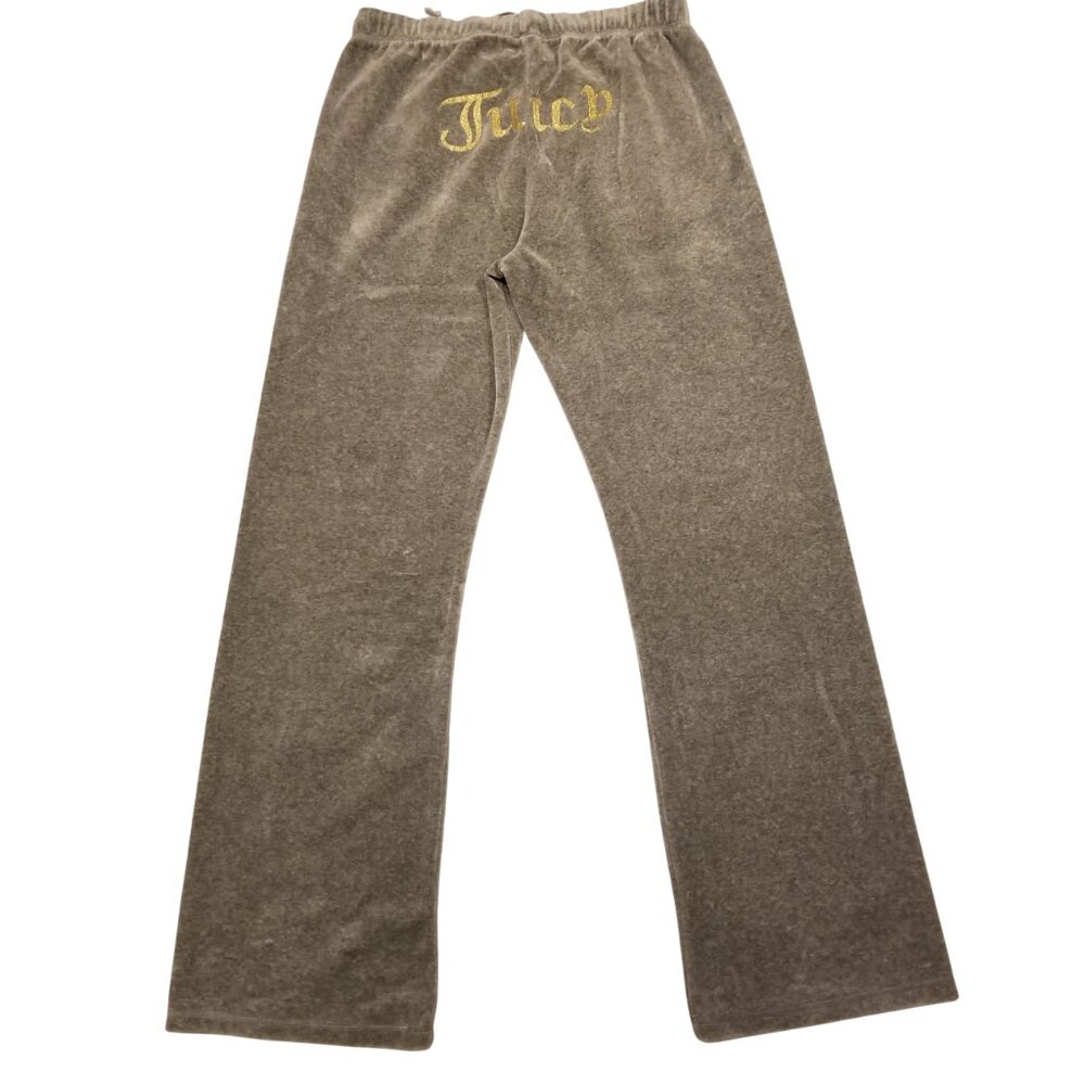 VINTAGE Juicy Couture Velour Grey Trackpants Sweats XXLarge Y2K Bum/Butt Logo